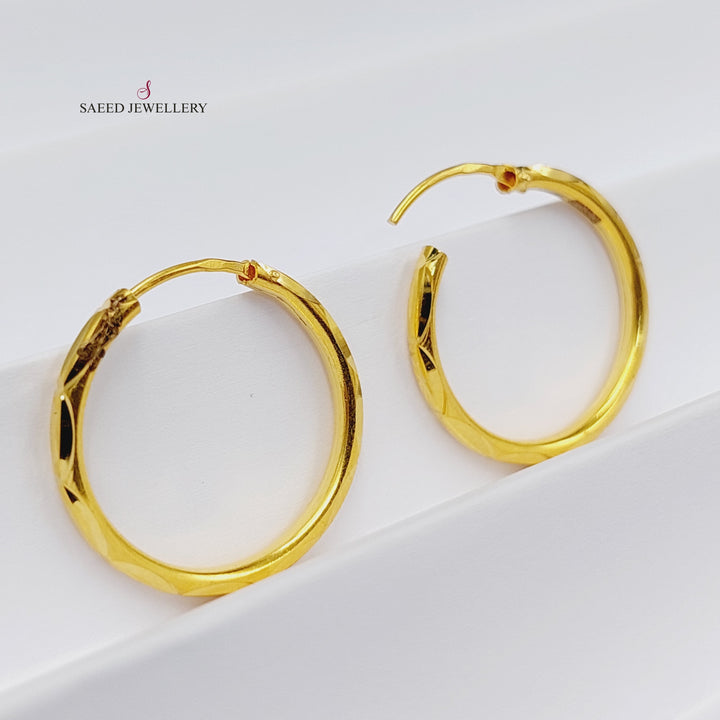 21K Gold Hoop Earrings by Saeed Jewelry - Image 1