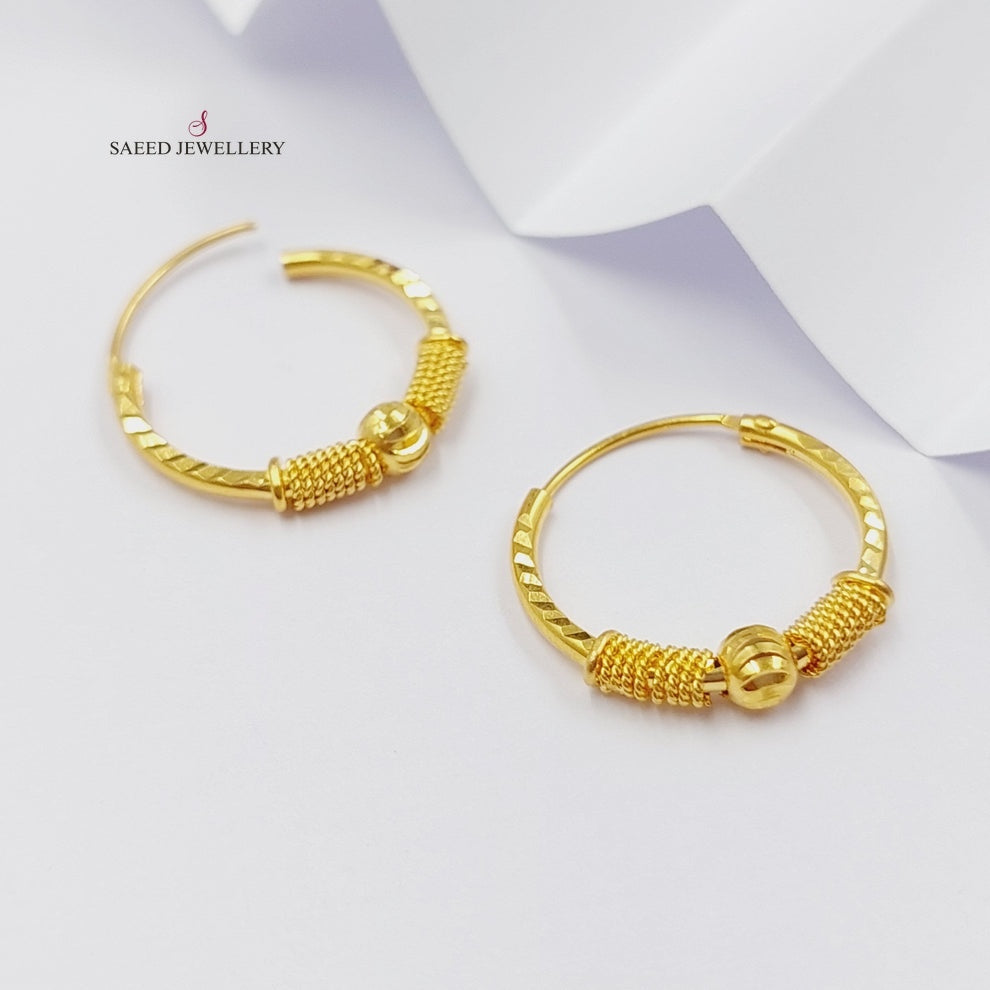 21K Gold Hoop Earrings by Saeed Jewelry - Image 4