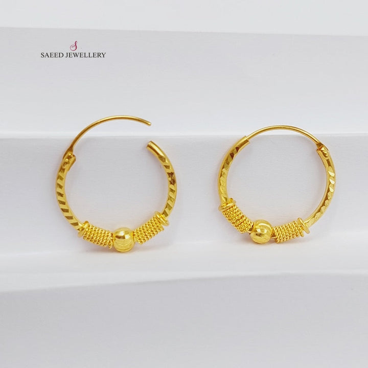 21K Gold Hoop Earrings by Saeed Jewelry - Image 1