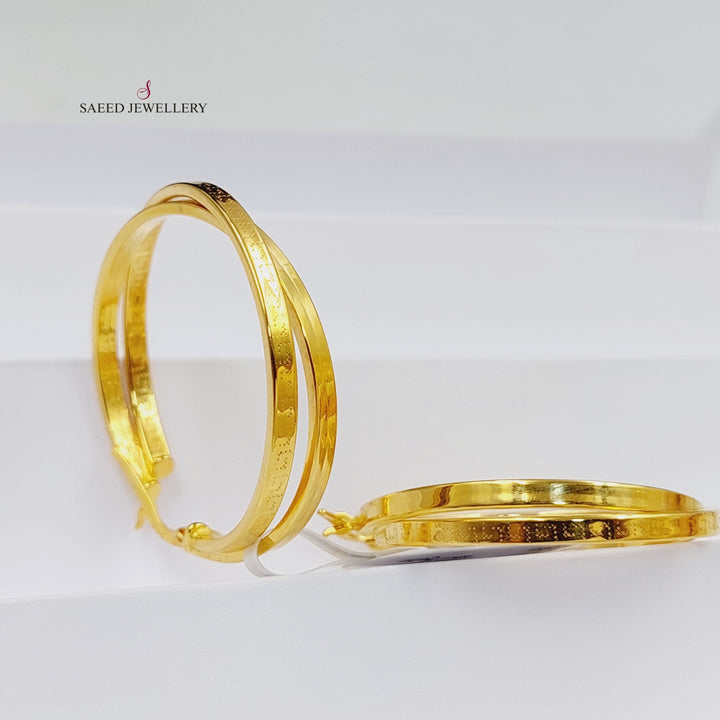 21K Gold Hoop Earrings by Saeed Jewelry - Image 2