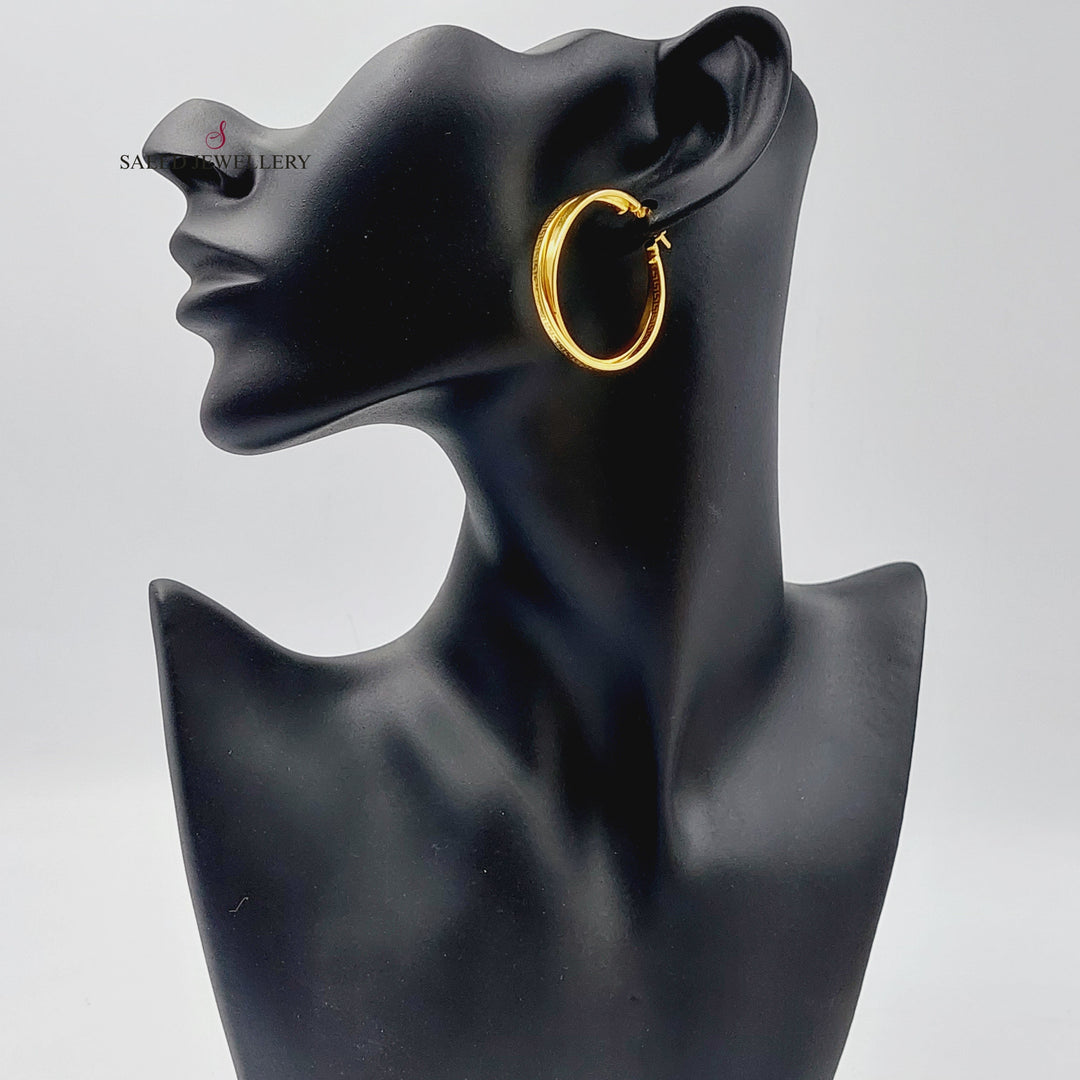 21K Gold Hoop Earrings by Saeed Jewelry - Image 1