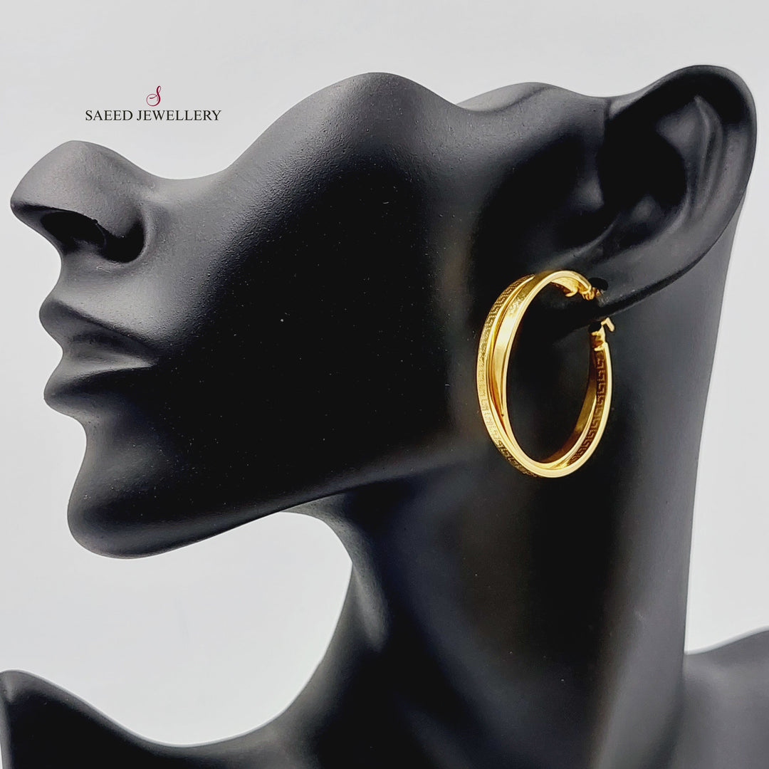 21K Gold Hoop Earrings by Saeed Jewelry - Image 3