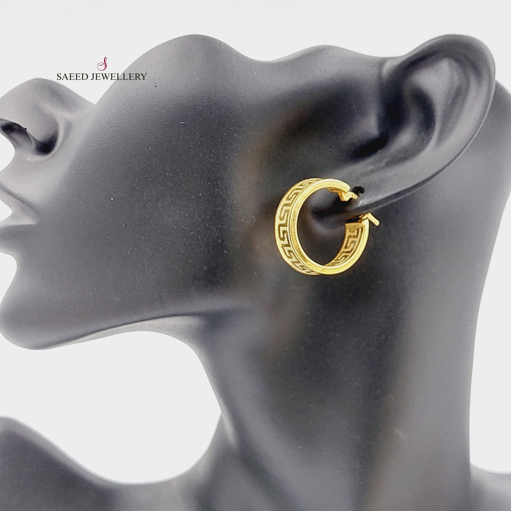 21K Gold Hoop Earrings by Saeed Jewelry - Image 2