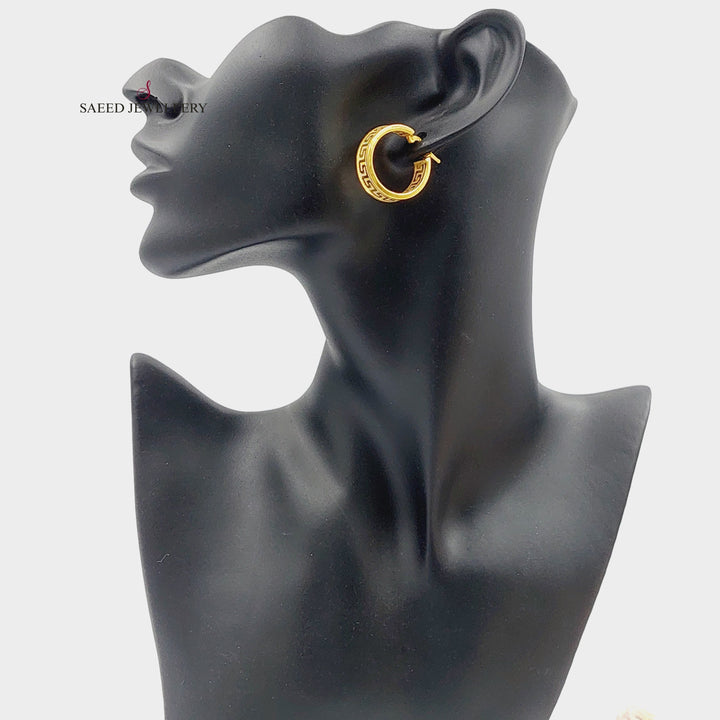 21K Gold Hoop Earrings by Saeed Jewelry - Image 3