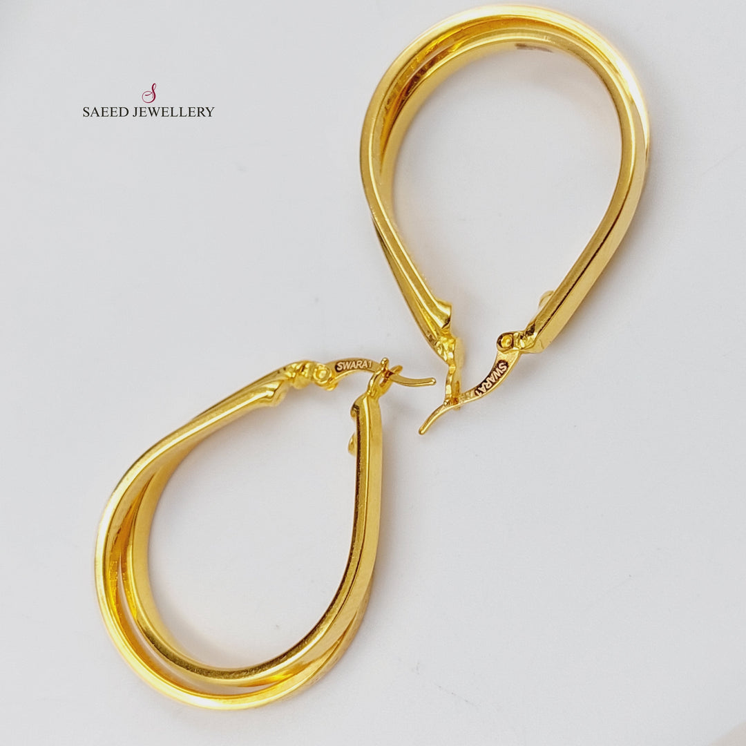 21K Gold Hoop Earrings by Saeed Jewelry - Image 4