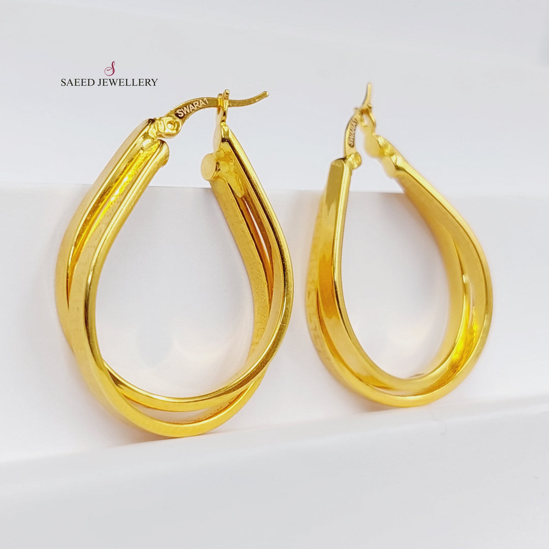 21K Gold Hoop Earrings by Saeed Jewelry - Image 1