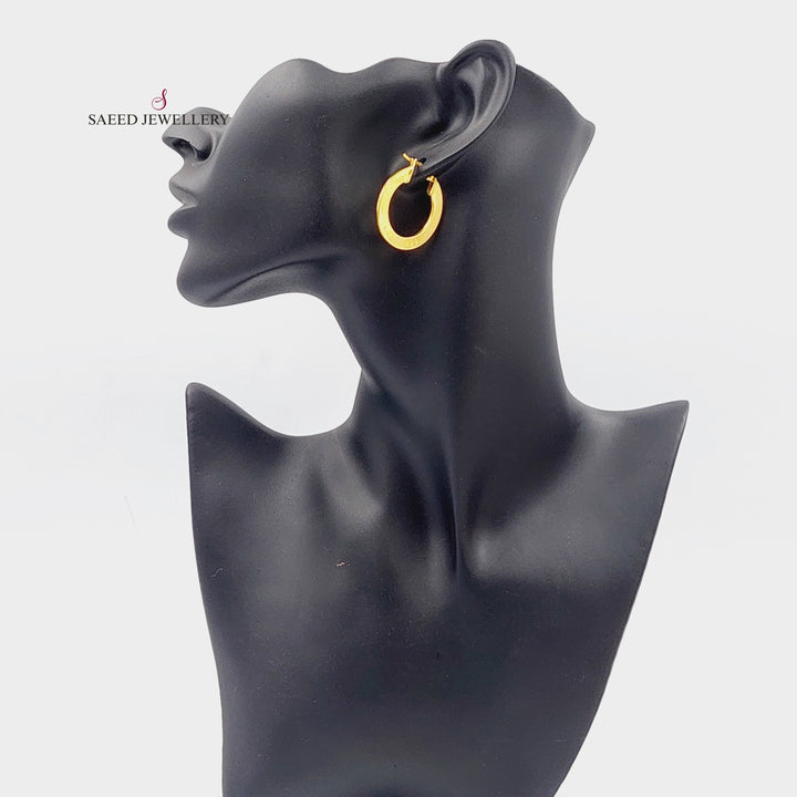 21K Gold Hoop Earrings by Saeed Jewelry - Image 2