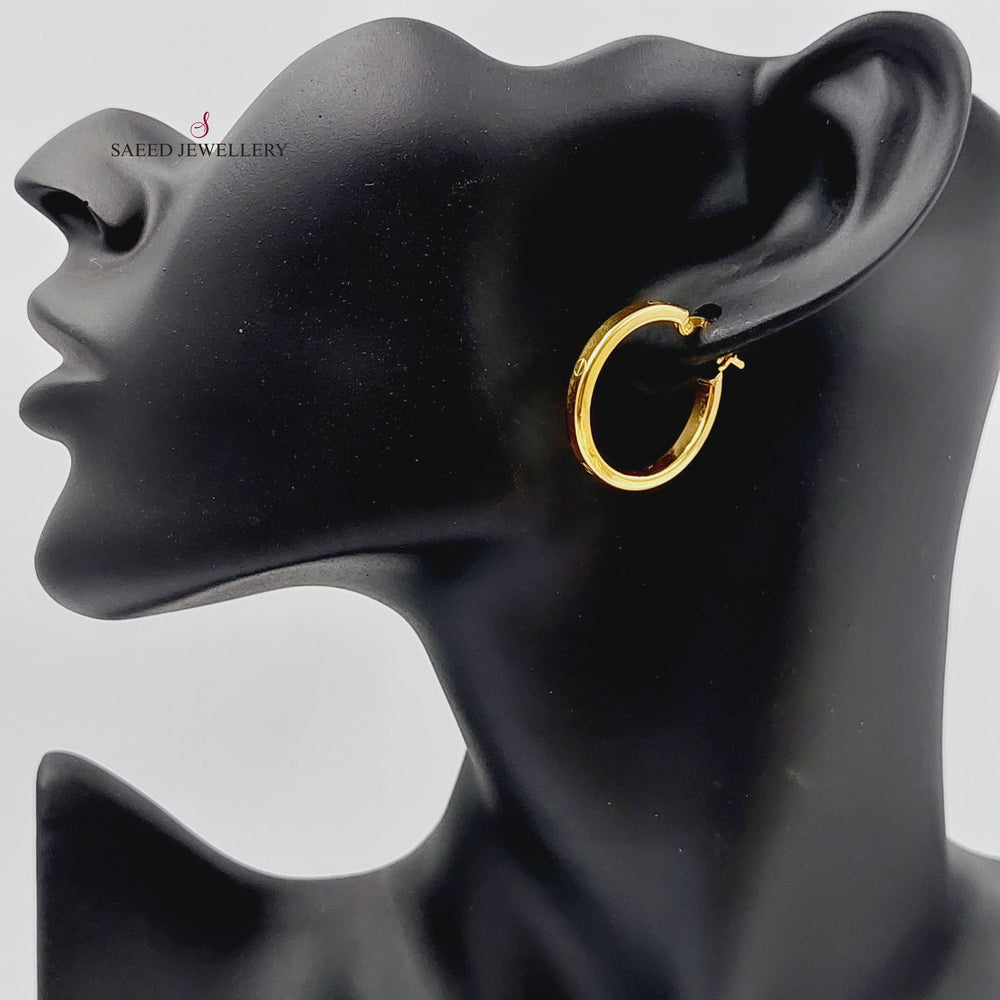 21K Gold Hoop Earrings by Saeed Jewelry - Image 2