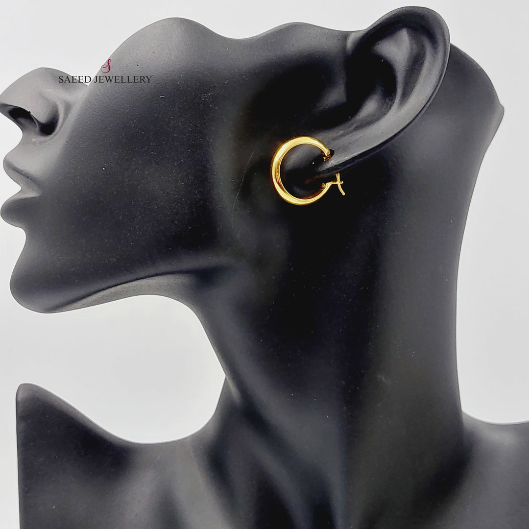 21K Gold Hoop Earrings by Saeed Jewelry - Image 2