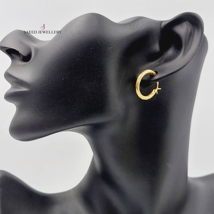 21K Gold Hoop Earrings by Saeed Jewelry - Image 3