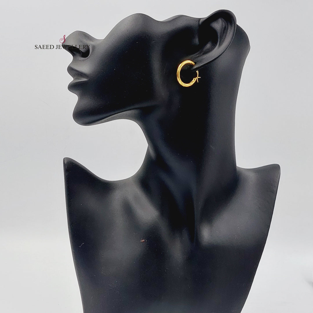 21K Gold Hoop Earrings by Saeed Jewelry - Image 5