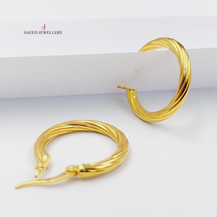 21K Gold Hoop Earrings by Saeed Jewelry - Image 4