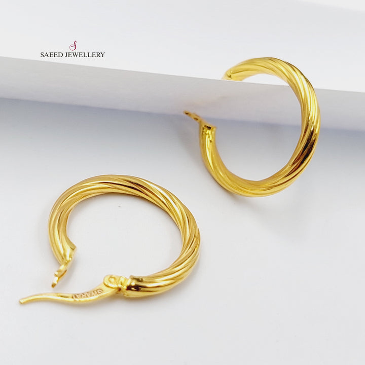 21K Gold Hoop Earrings by Saeed Jewelry - Image 1