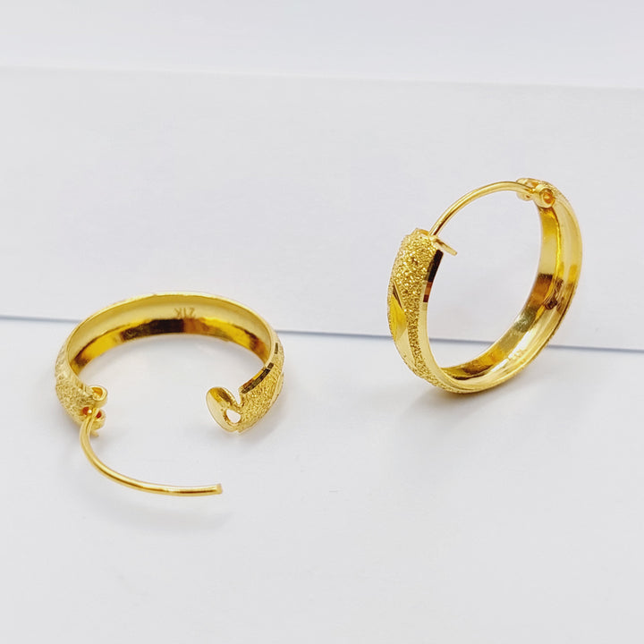 21K Gold Hoop Earrings by Saeed Jewelry - Image 2