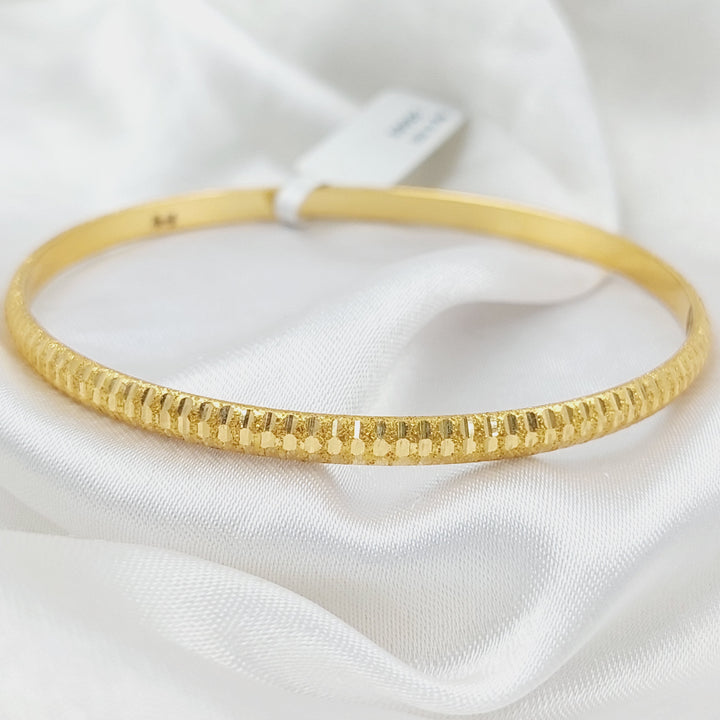 21K Gold Thin Laser Bangle by Saeed Jewelry - Image 1