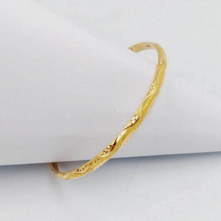 21K Gold Thin Laser Bangle by Saeed Jewelry - Image 17