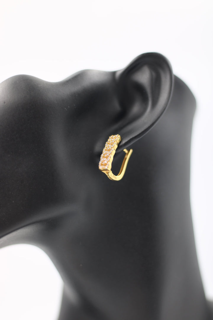 21K Gold Zirconia Earrings by Saeed Jewelry - Image 20