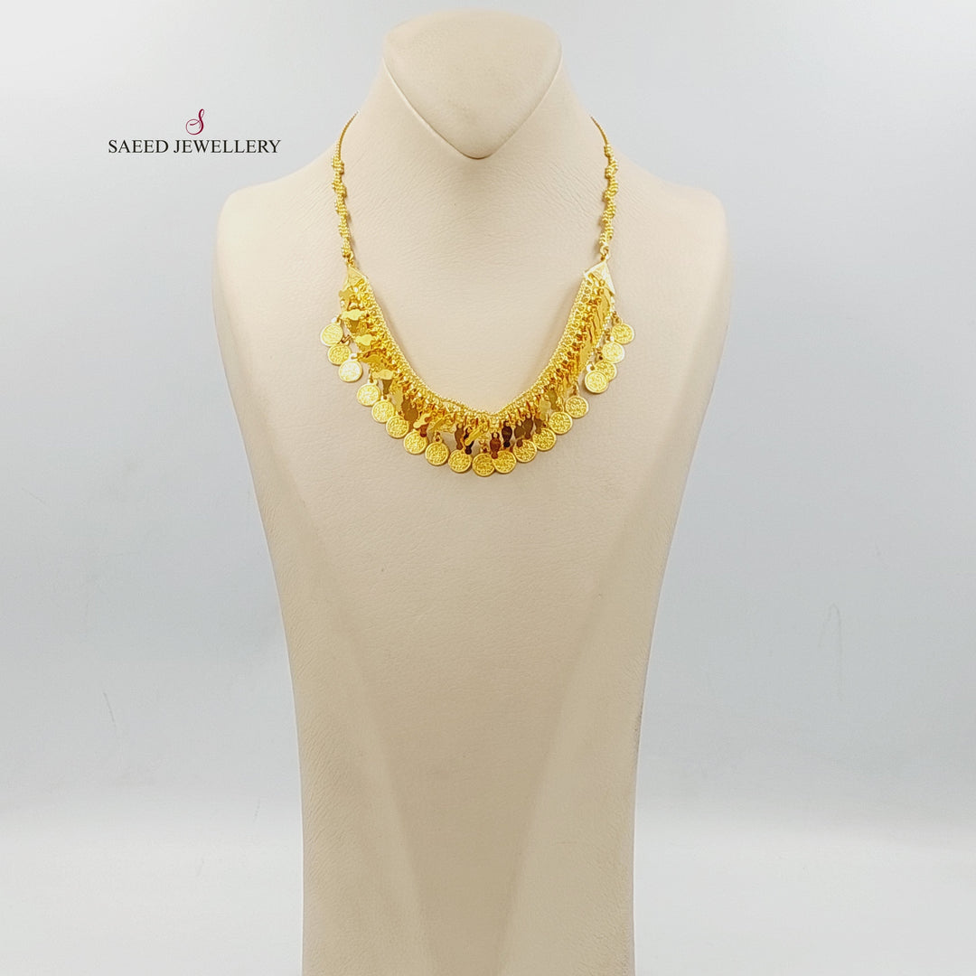 21K Gold Indian Choker Necklace by Saeed Jewelry - Image 3