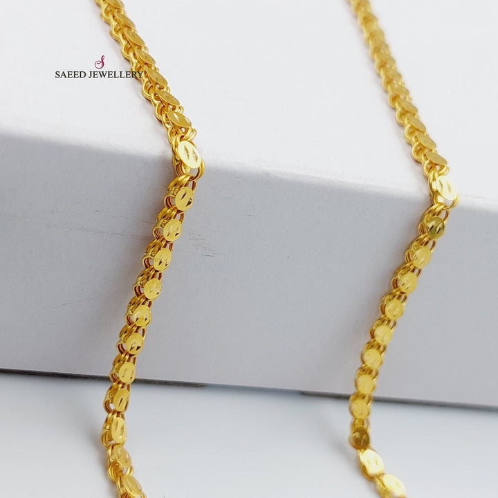 21K Gold Jarir Halabi Chain 100cm by Saeed Jewelry - Image 5