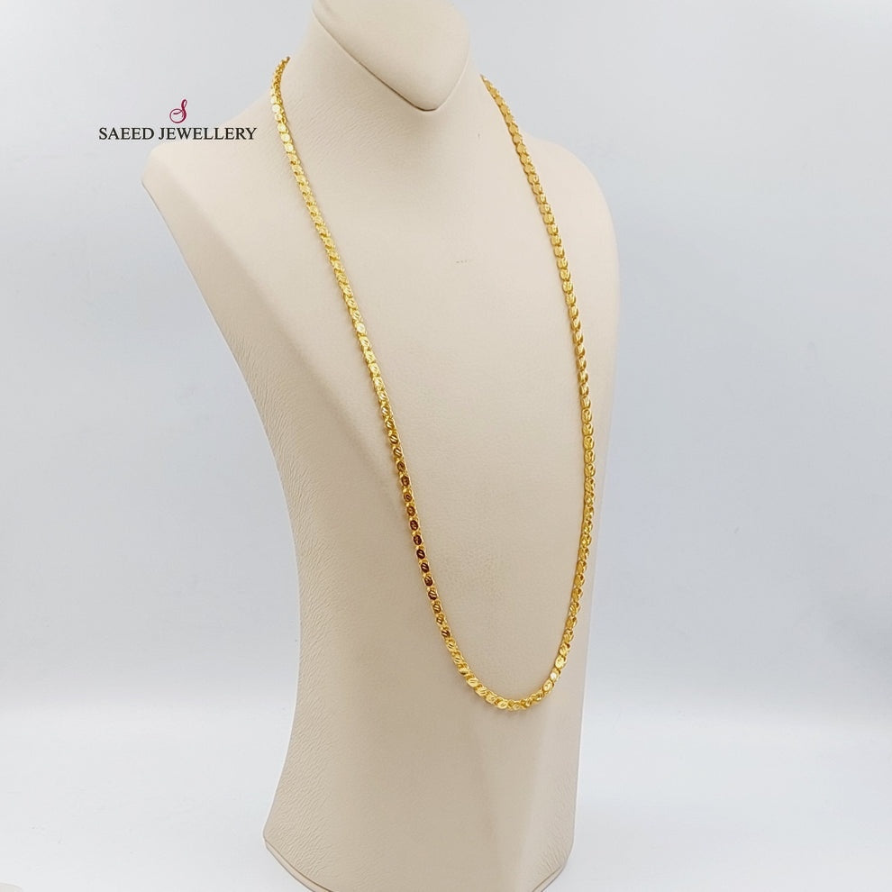 21K Gold Jarir Halabi Chain 100cm by Saeed Jewelry - Image 6