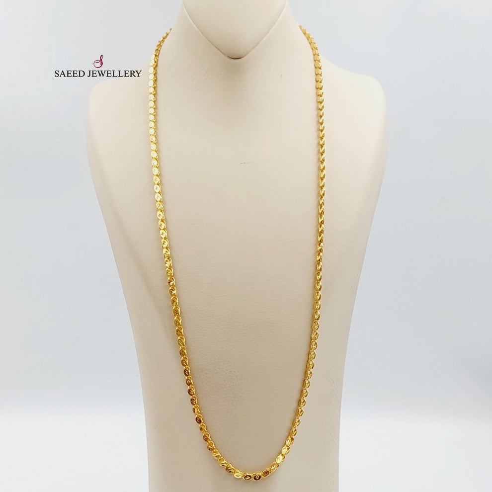 21K Gold Jarir Halabi Chain 100cm by Saeed Jewelry - Image 1