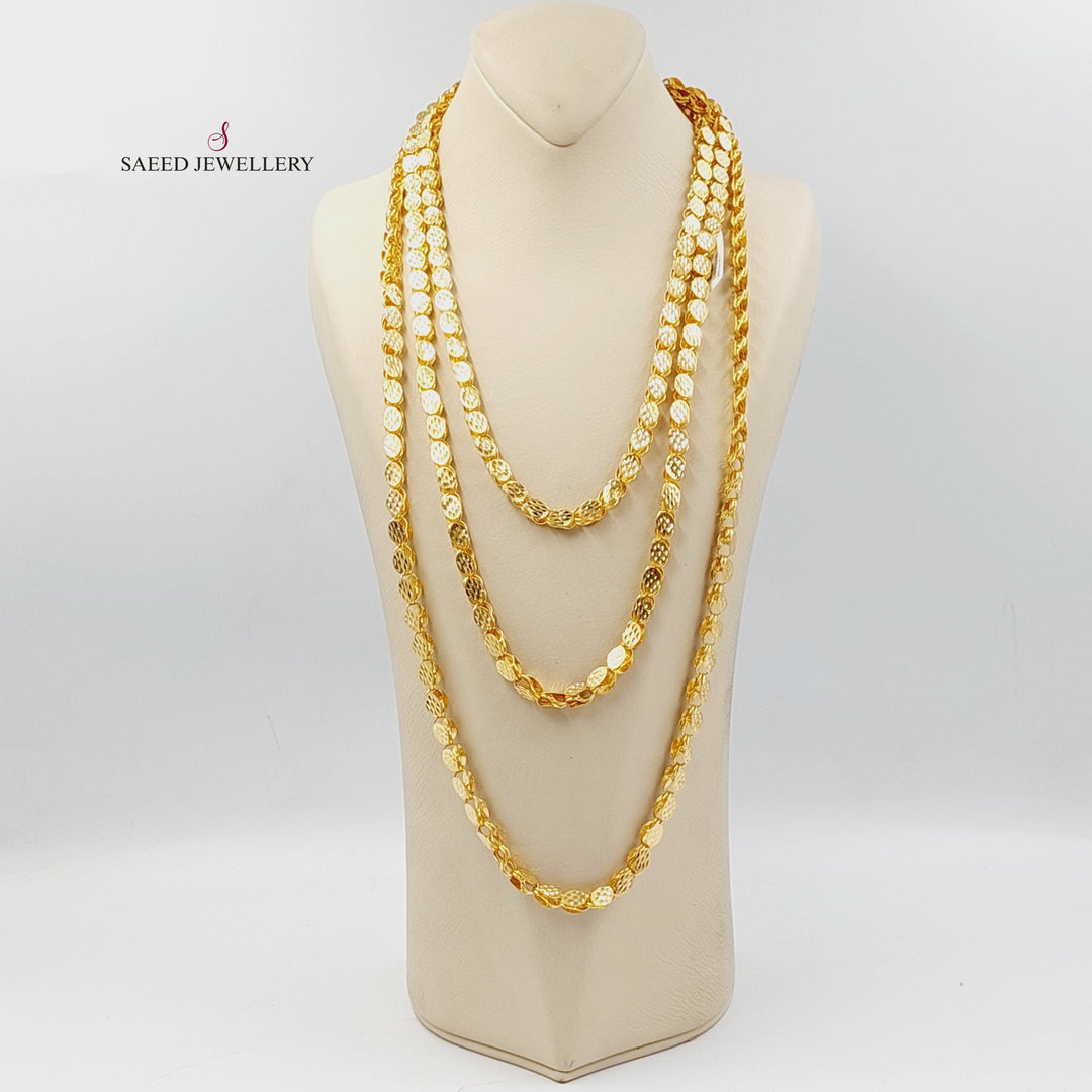 21K Gold Jarir Halabi Long Necklace by Saeed Jewelry - Image 1