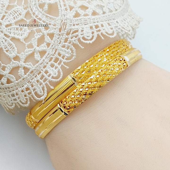 Kuwaiti Bangle  Made Of 21K Yellow Gold by Saeed Jewelry-30028