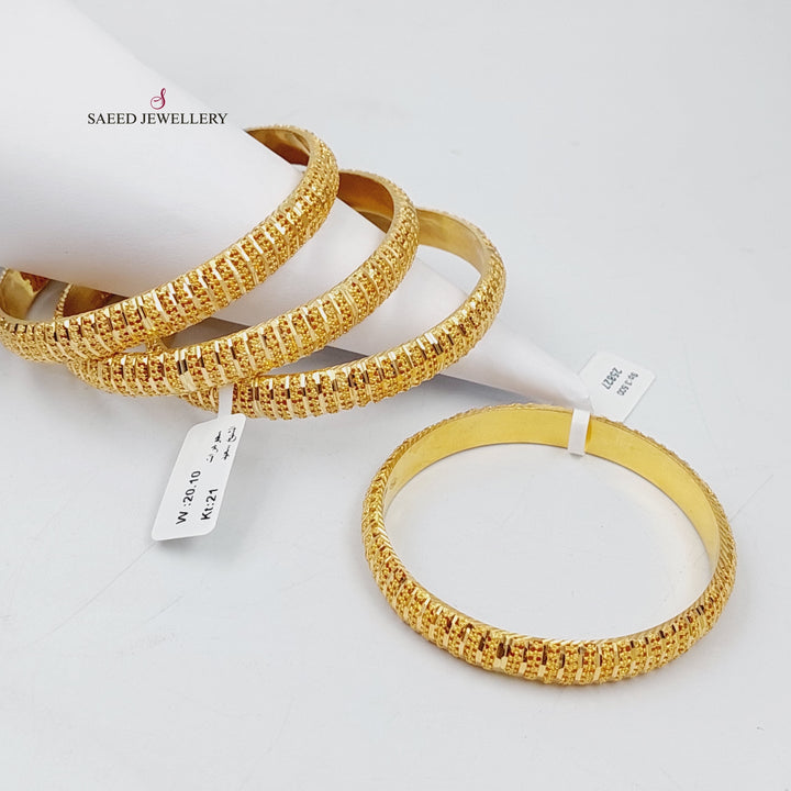 Kuwaiti Bangle Made of 21K Yellow Gold by Saeed Jewelry-25828