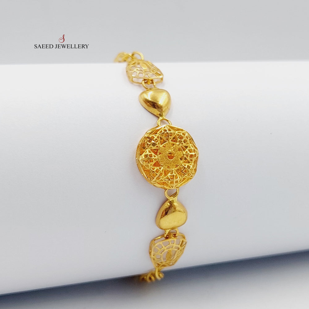 21K Gold Kuwaiti Bracelet by Saeed Jewelry - Image 2