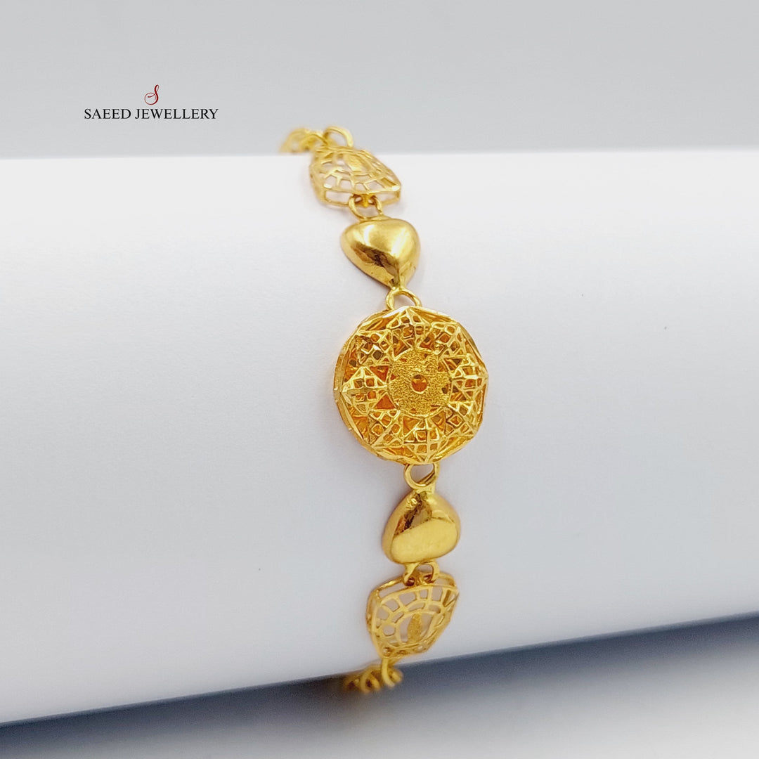 21K Gold Kuwaiti Bracelet by Saeed Jewelry - Image 2