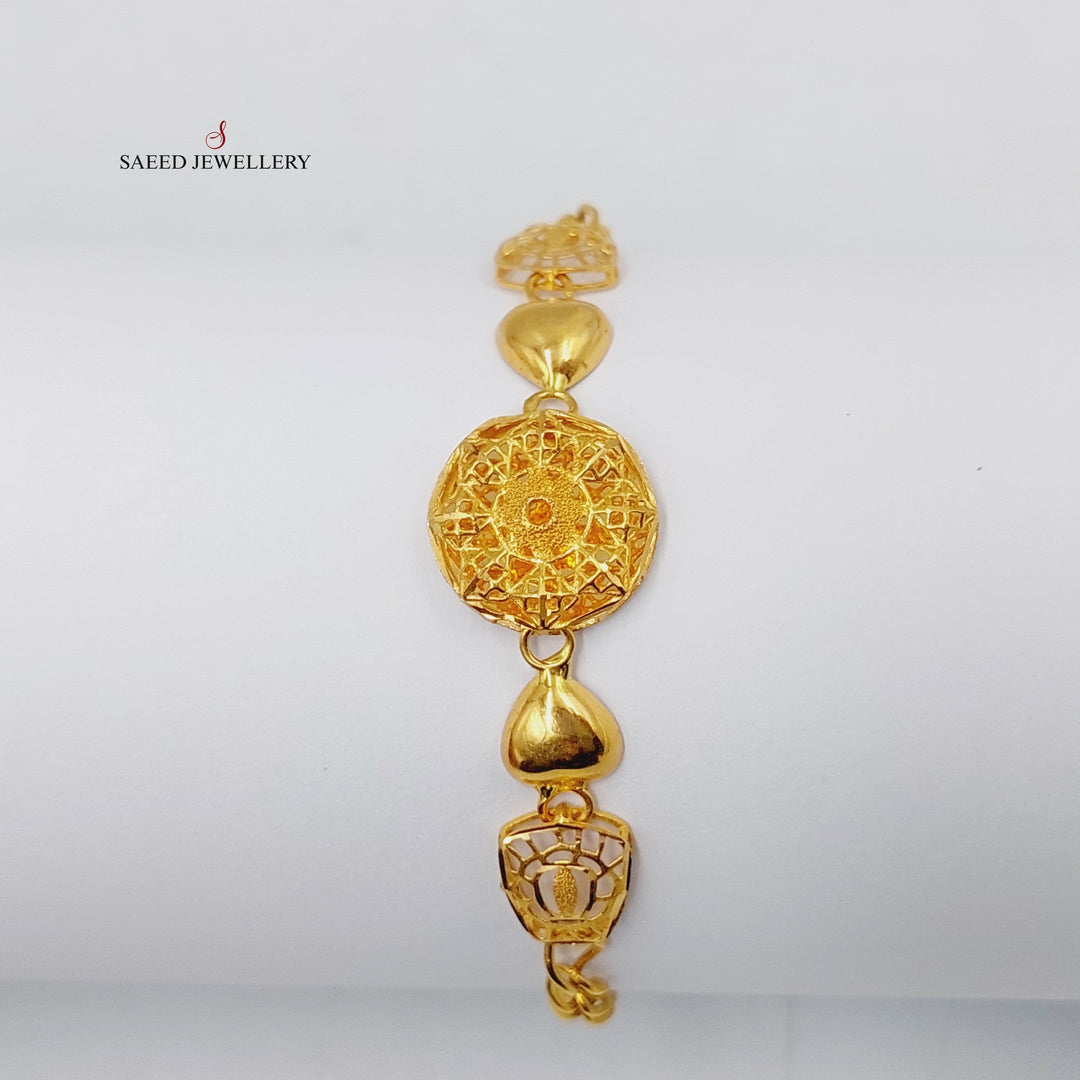 21K Gold Kuwaiti Bracelet by Saeed Jewelry - Image 6