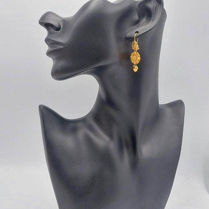 21K Gold Kuwaiti Earrings by Saeed Jewelry - Image 4