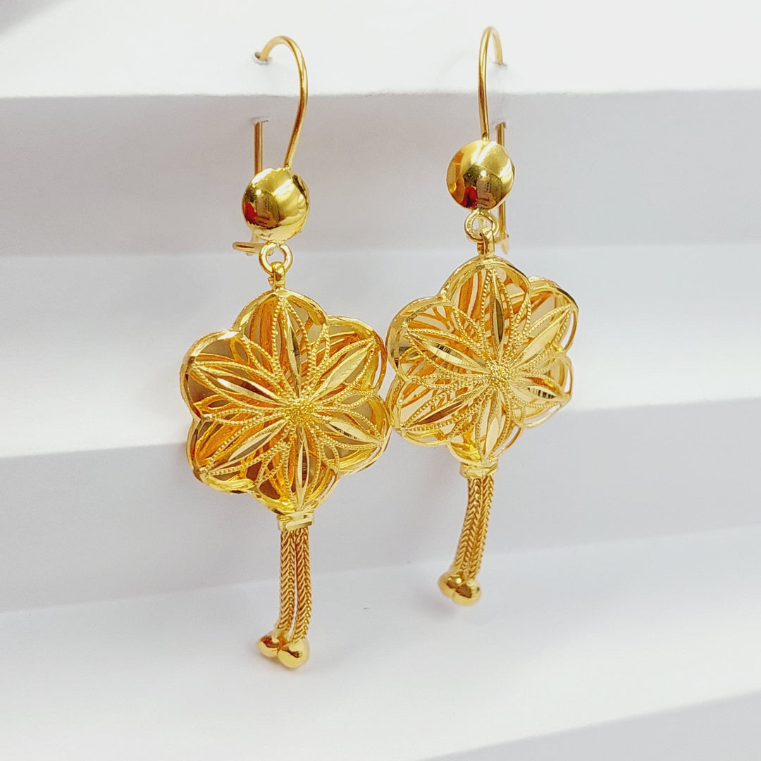 21K Gold Kuwaiti Earrings by Saeed Jewelry - Image 5