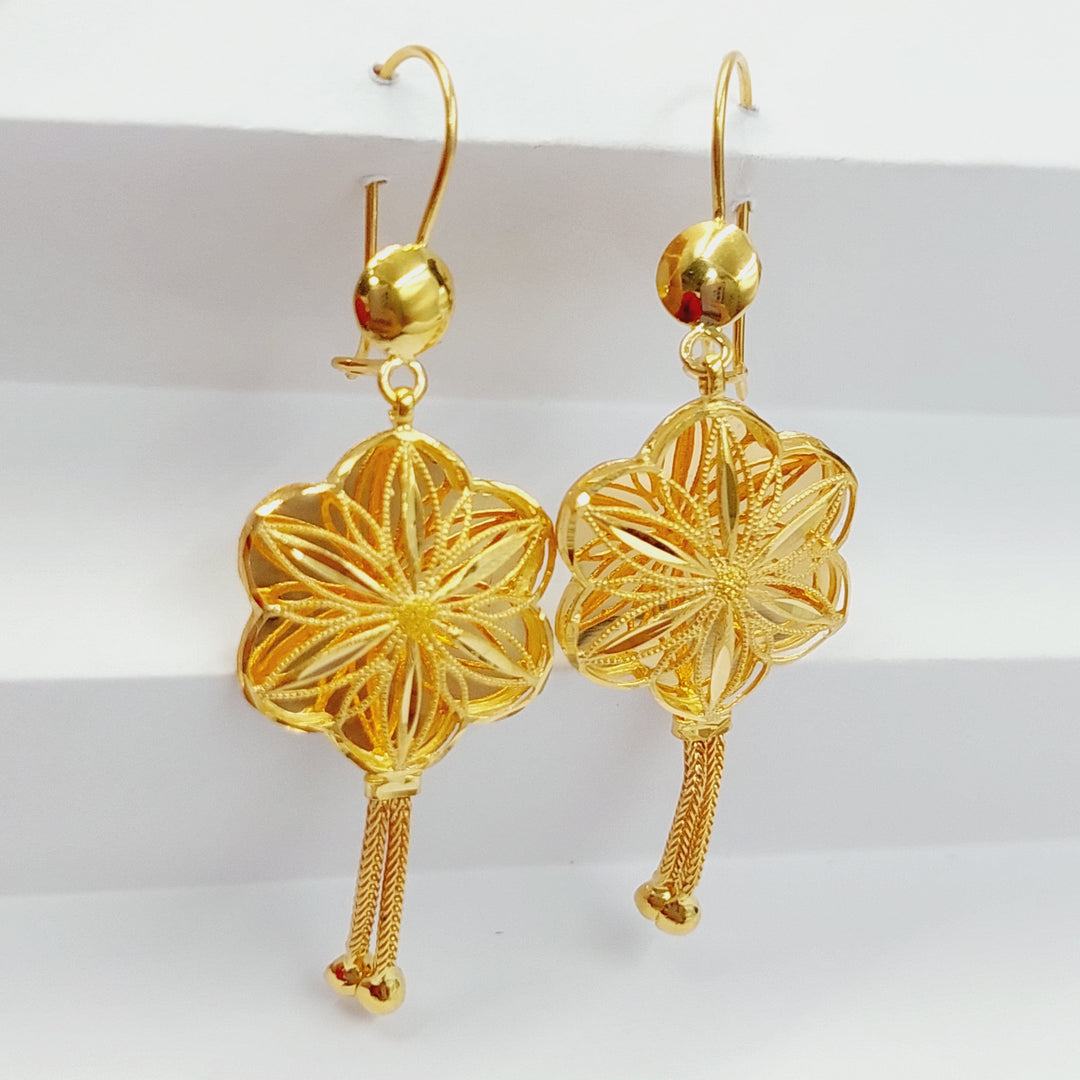 21K Gold Kuwaiti Earrings by Saeed Jewelry - Image 1