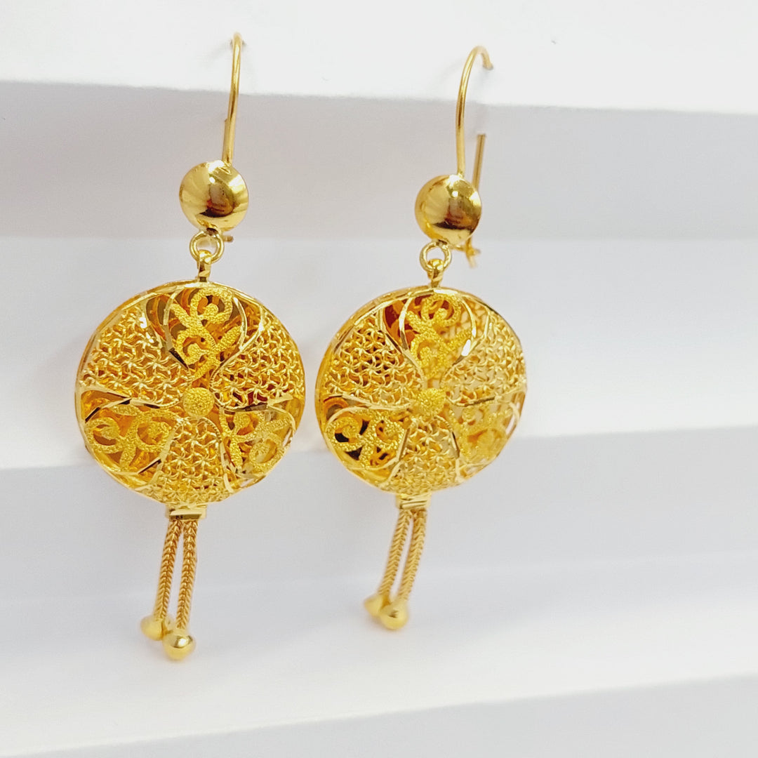 21K Gold Kuwaiti Earrings by Saeed Jewelry - Image 5