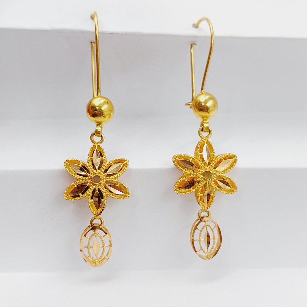 21K Gold Kuwaiti Earrings by Saeed Jewelry - Image 3