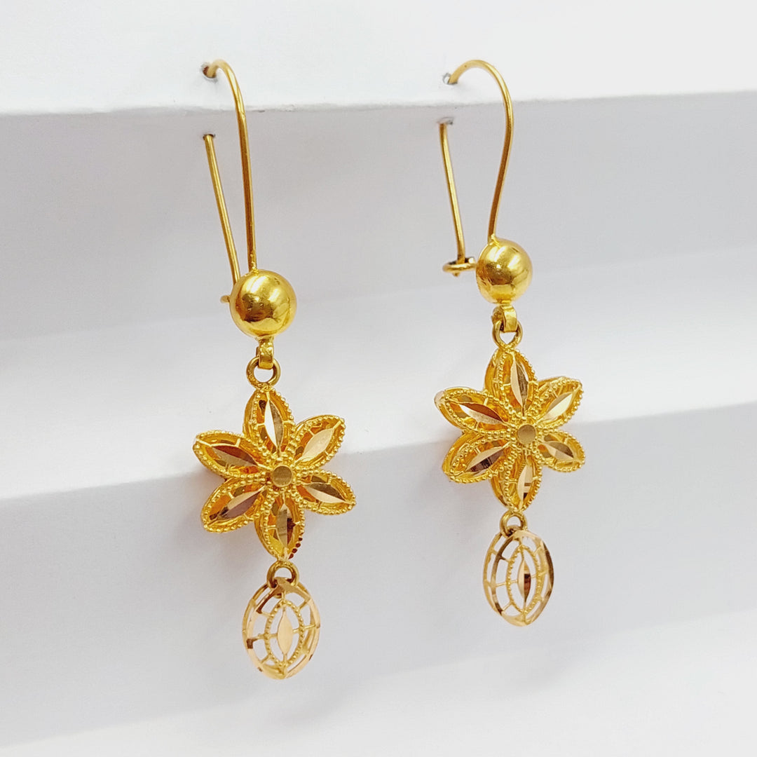 21K Gold Kuwaiti Earrings by Saeed Jewelry - Image 1