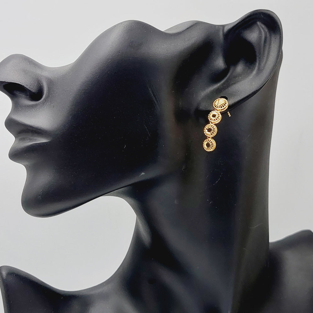 21K Gold Kuwaiti Earrings by Saeed Jewelry - Image 2