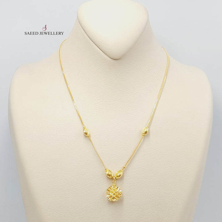 21K Gold Kuwaiti Necklace by Saeed Jewelry - Image 3