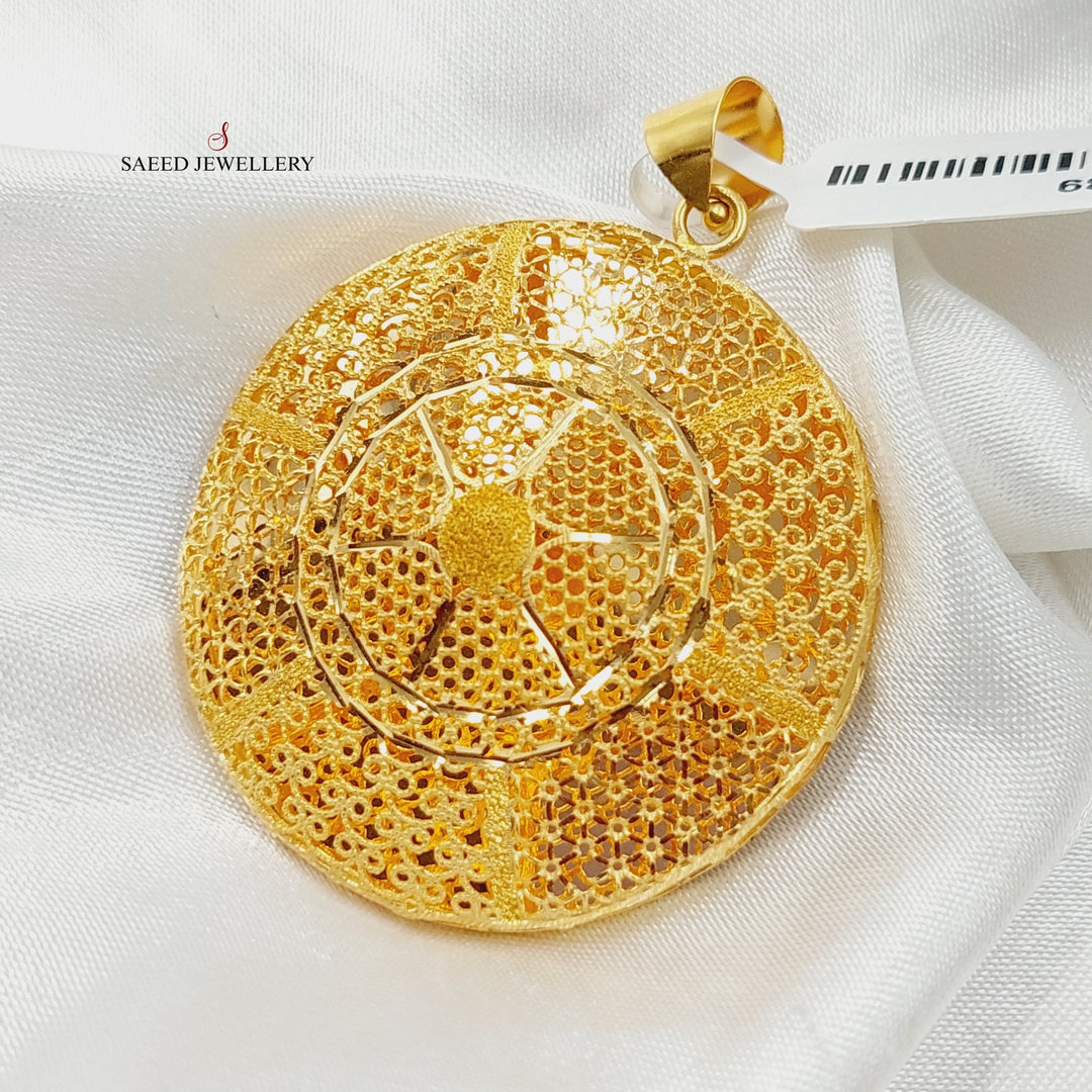 21K Gold Kuwaiti Pendant by Saeed Jewelry - Image 3