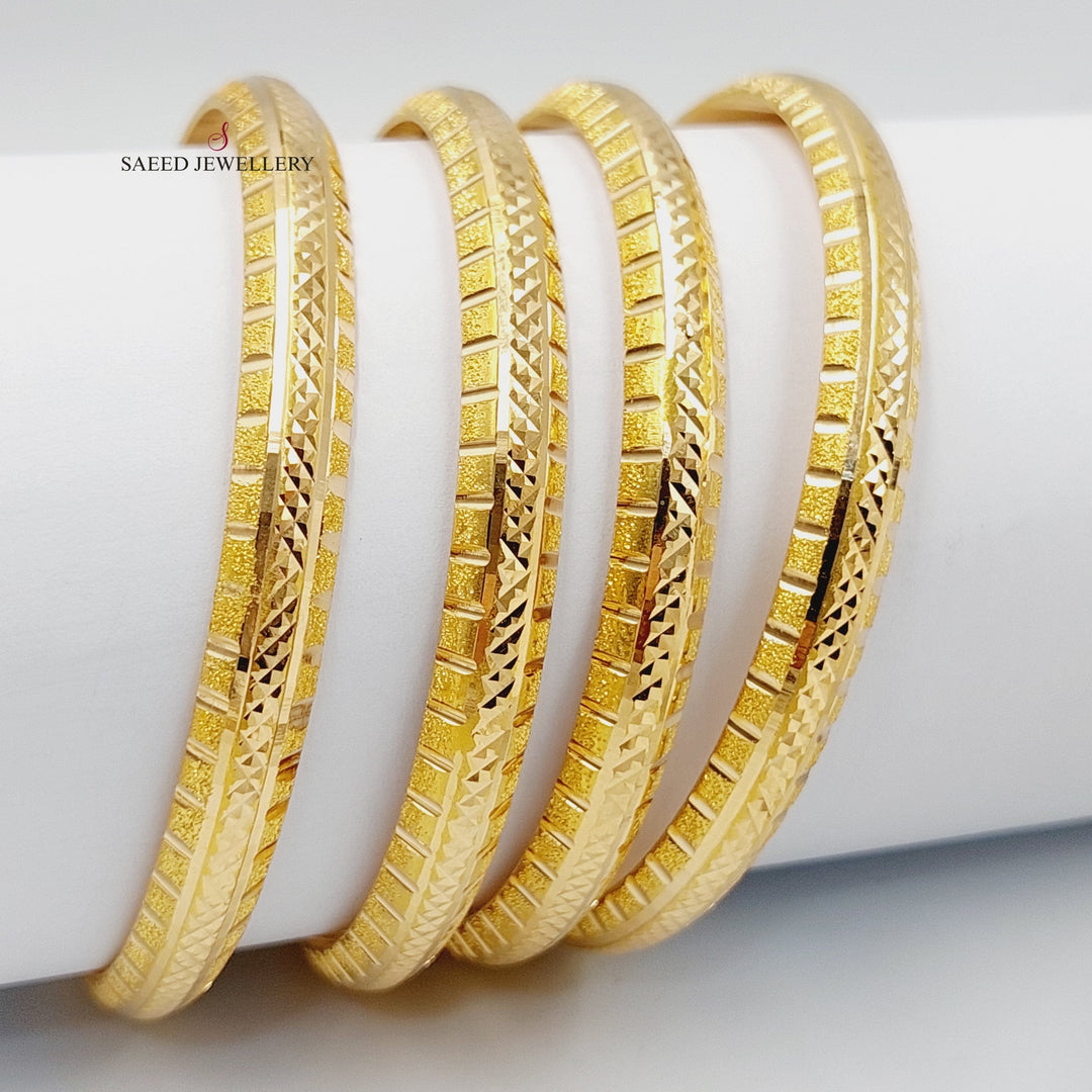 Laser Engraved Bangle  Made Of 21K Yellow Gold by Saeed Jewelry-29961