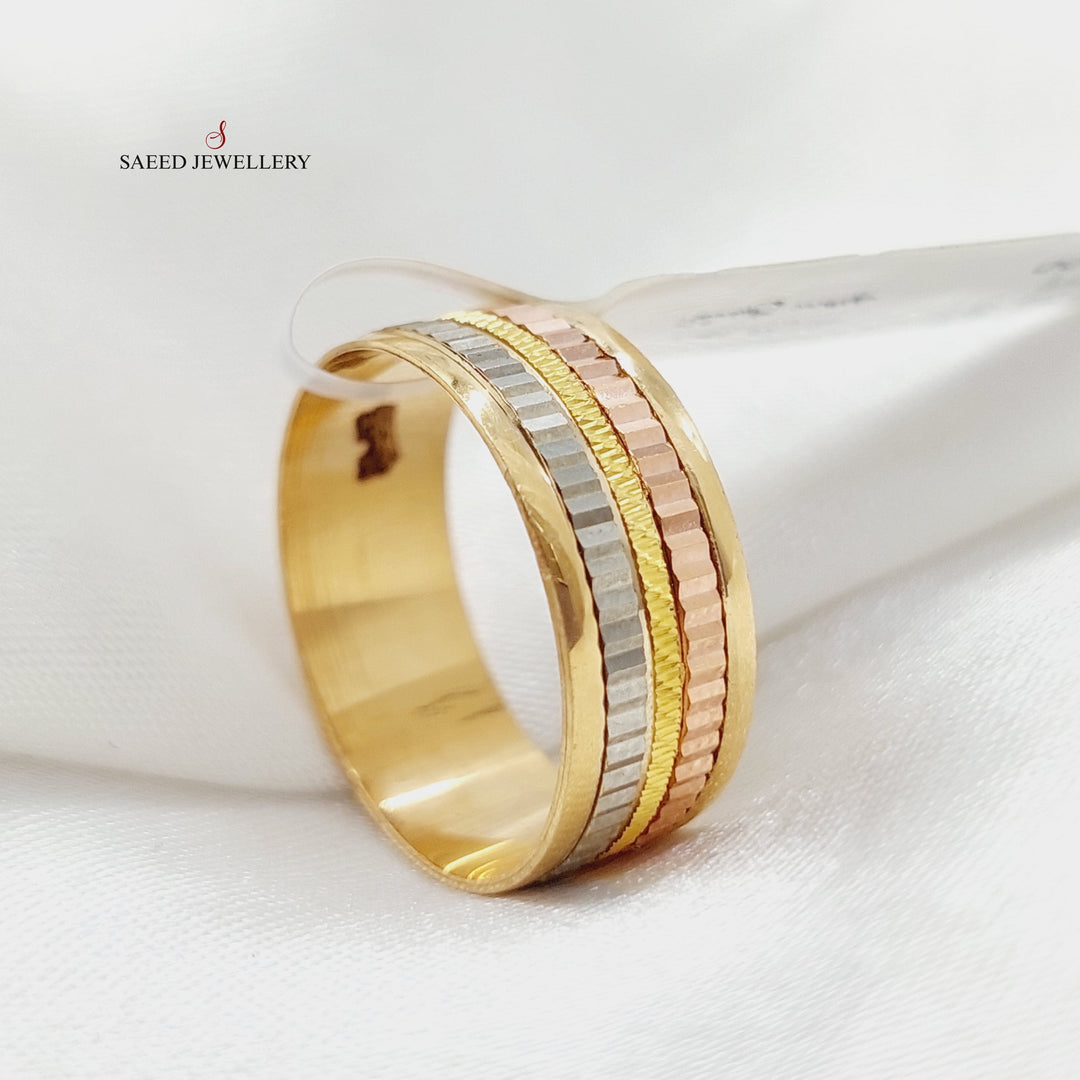 21K Gold Laser Wedding Ring by Saeed Jewelry - Image 6