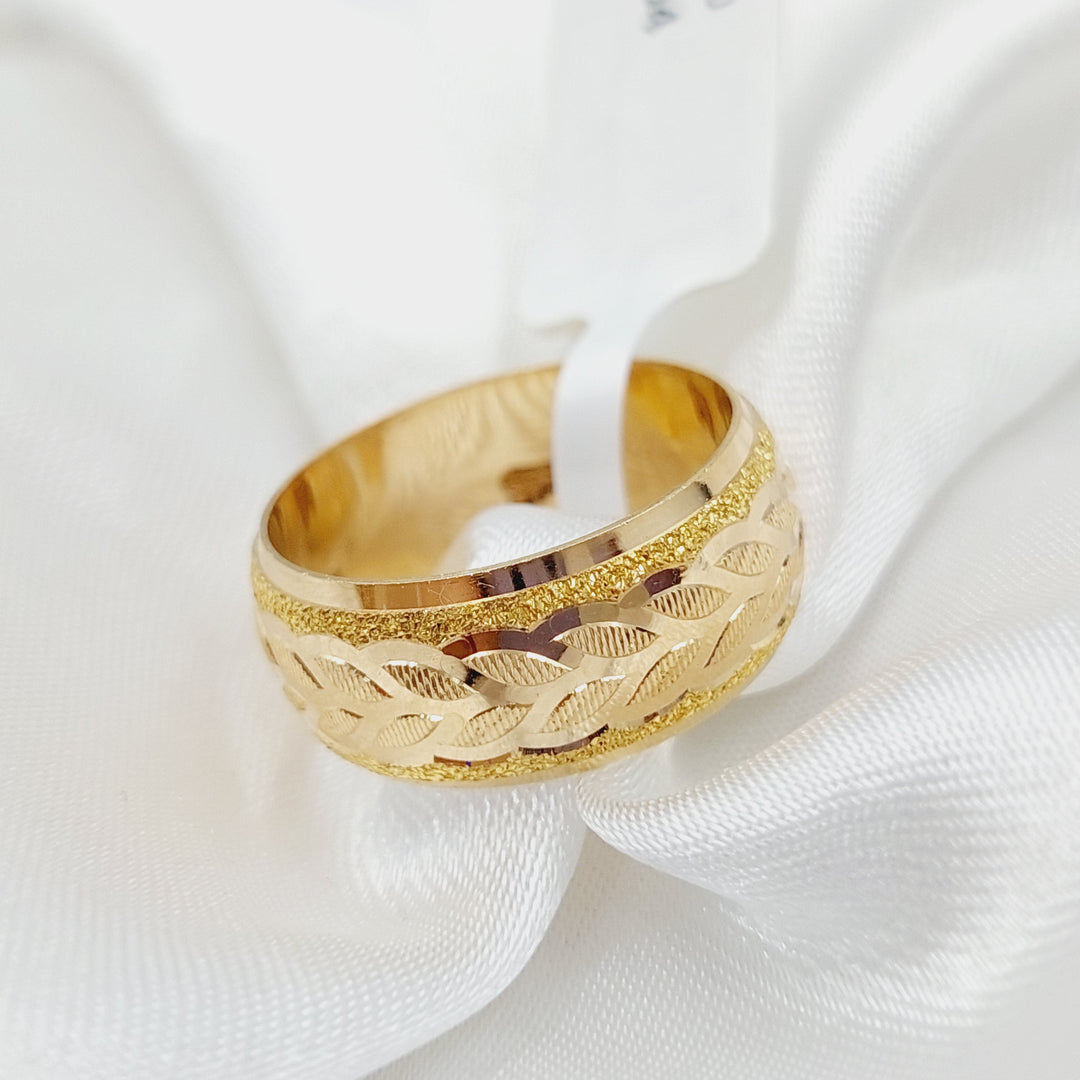 21K Gold Laser Wedding Ring by Saeed Jewelry - Image 3