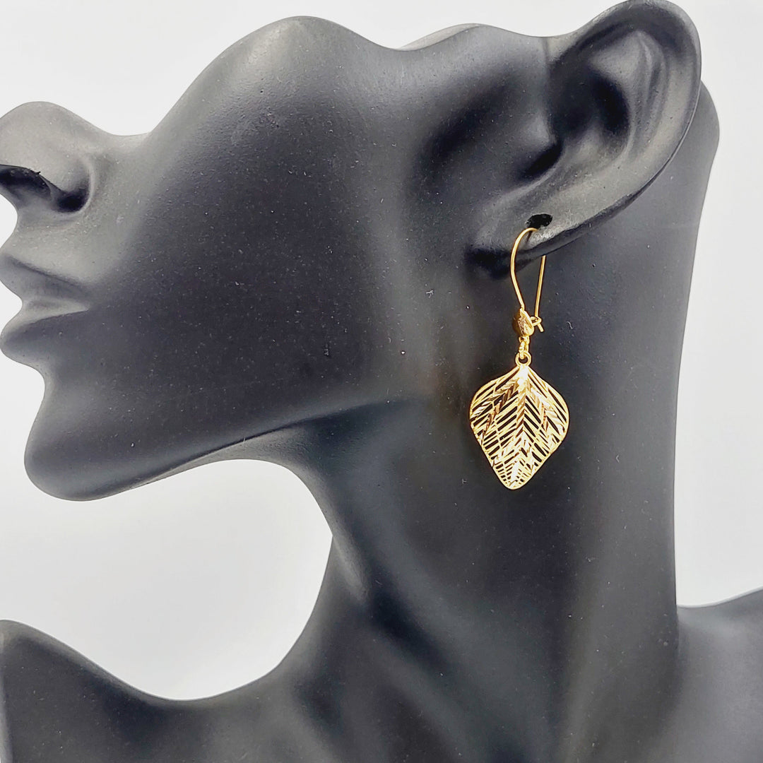 21K Gold Leaf Earrings by Saeed Jewelry - Image 2