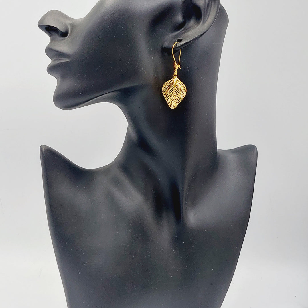 21K Gold Leaf Earrings by Saeed Jewelry - Image 3