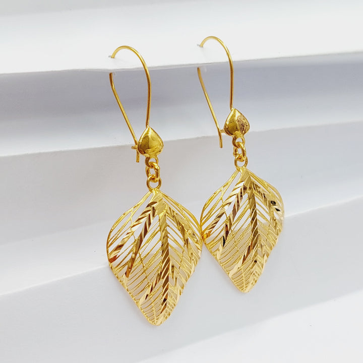 21K Gold Leaf Earrings by Saeed Jewelry - Image 5