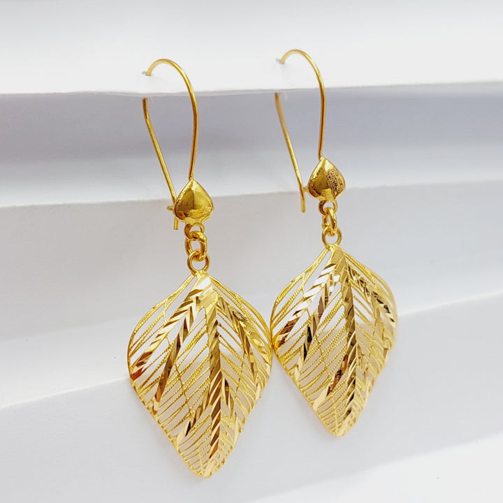 21K Gold Leaf Earrings by Saeed Jewelry - Image 1