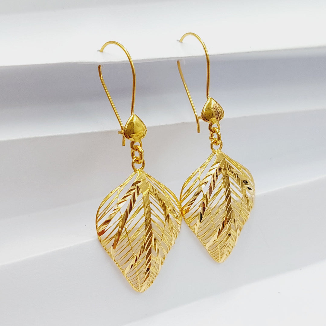 21K Gold Leaf Earrings by Saeed Jewelry - Image 4