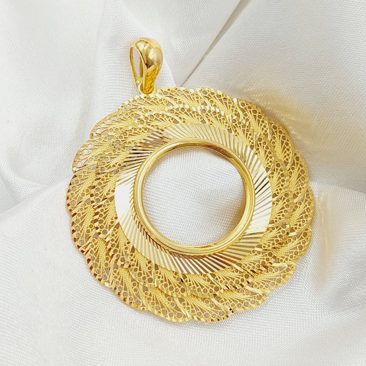 21K Gold Leaf Frame Pendant by Saeed Jewelry - Image 3