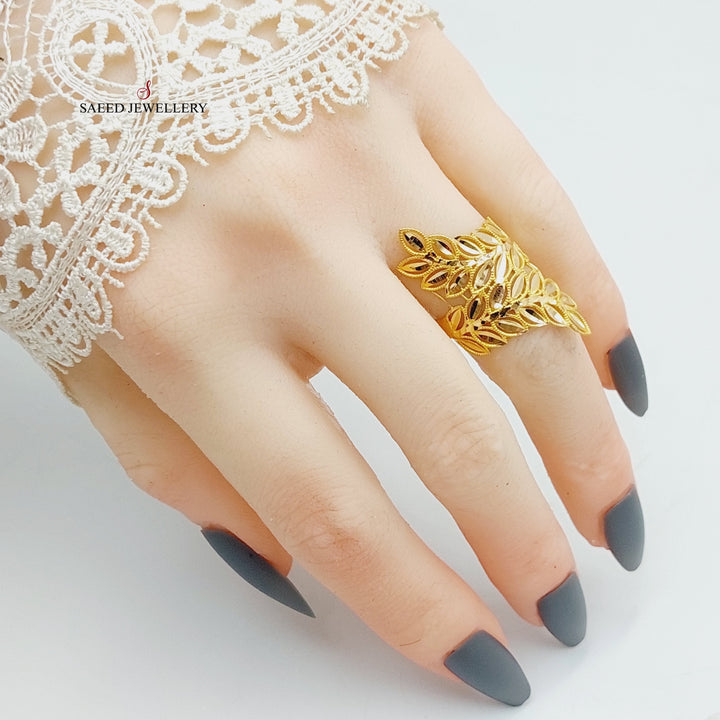 21K Gold Leaf Ring by Saeed Jewelry - Image 4